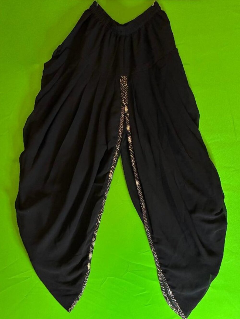 Women's Indian Dhoti Pants Embroidery Loose Harem Pants Belly Dance Costume